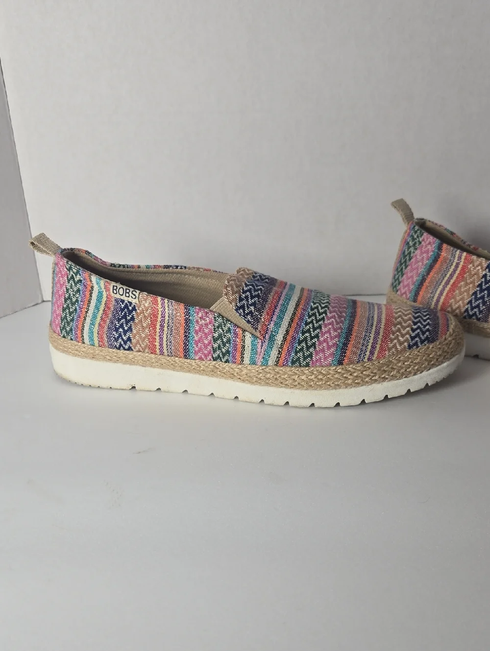 Skechers BOBS Flexpadrille LO-On Slip-On Women Sz 8.5 Knit Memory Foam 113988